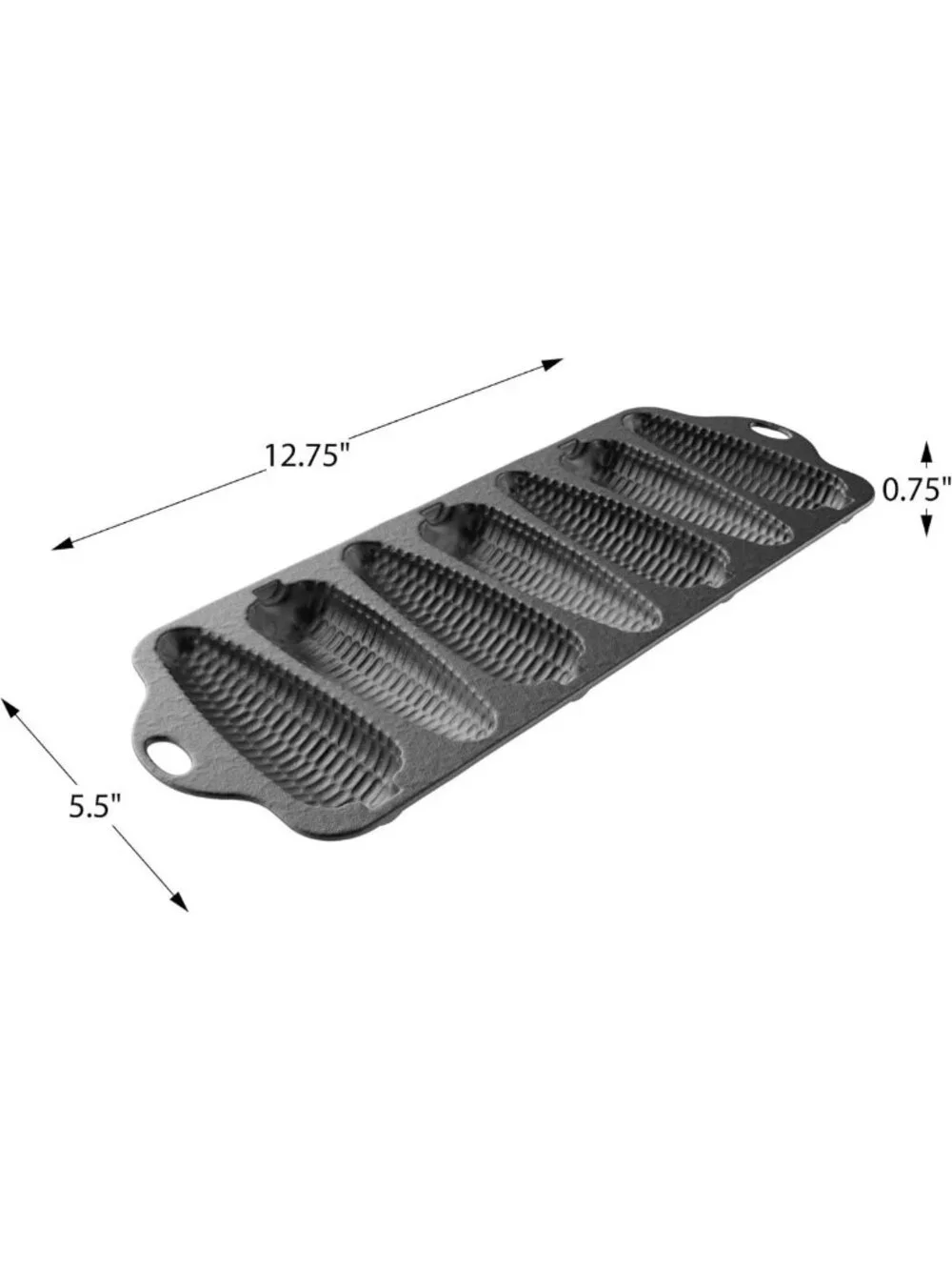 Pre-Seasoned Cast Iron Cornbread Pan with 7 Corncob Sticks - Versatile Bakeware